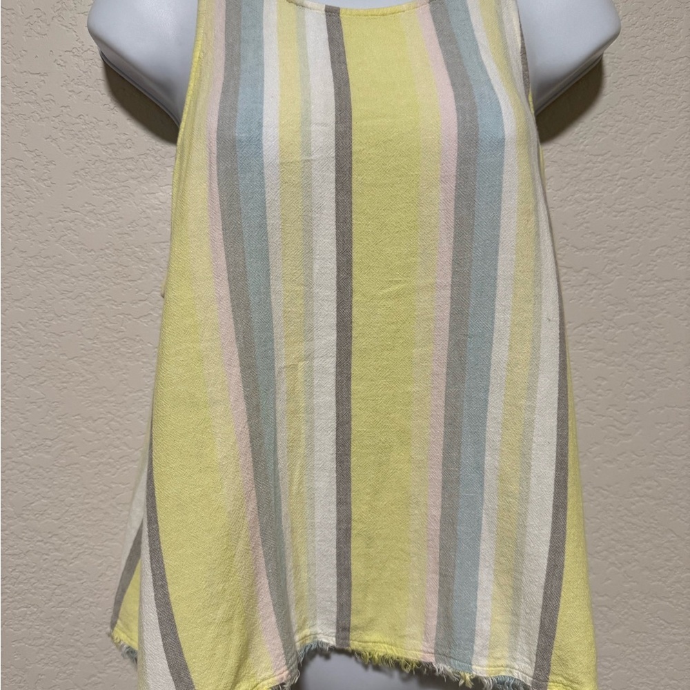 CLOTH & STONE Striped Yellow Multicolored Sleeveless Top Womens Sz M SUMMER FUN